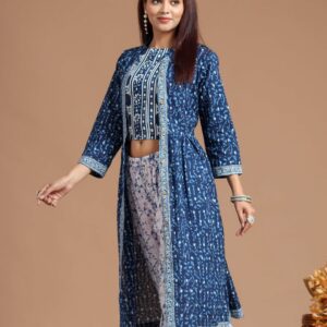 Bagru anarkali suit